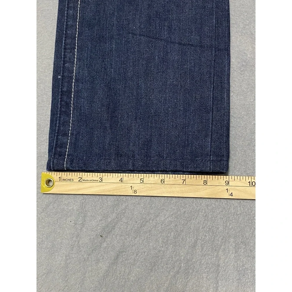 Akademiks Mens Tailored Fit Jeans Dark Wash Contrast Stitch Blue Size 34 A49P46